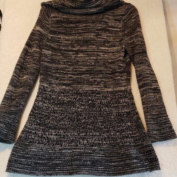 Heather B Size M Black and Gray Heathered Coul Neck Long Tunic - Picture 4 of 5